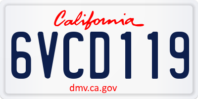 CA license plate 6VCD119