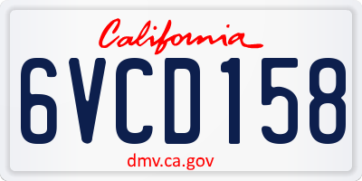 CA license plate 6VCD158