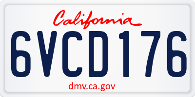 CA license plate 6VCD176