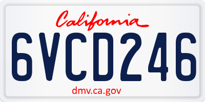 CA license plate 6VCD246