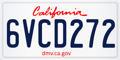 CA license plate 6VCD272