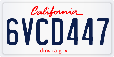 CA license plate 6VCD447