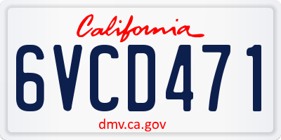 CA license plate 6VCD471