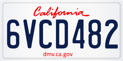 CA license plate 6VCD482