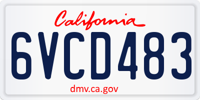 CA license plate 6VCD483