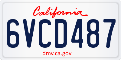 CA license plate 6VCD487