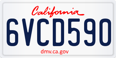 CA license plate 6VCD590