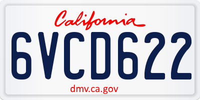 CA license plate 6VCD622