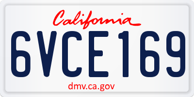 CA license plate 6VCE169