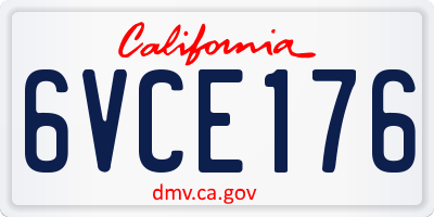 CA license plate 6VCE176