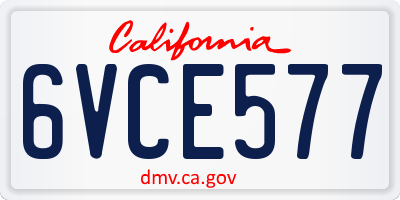 CA license plate 6VCE577