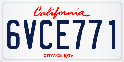 CA license plate 6VCE771