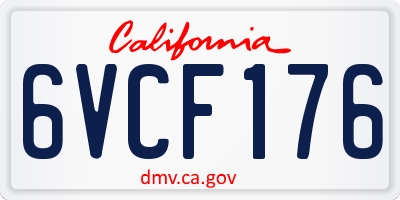 CA license plate 6VCF176