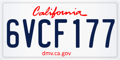 CA license plate 6VCF177