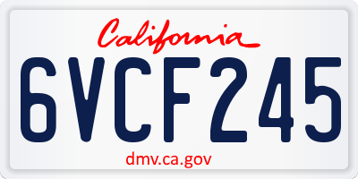 CA license plate 6VCF245