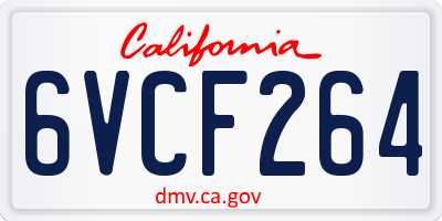 CA license plate 6VCF264