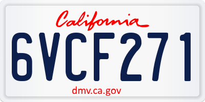 CA license plate 6VCF271