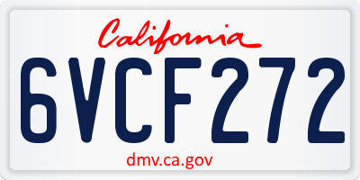 CA license plate 6VCF272