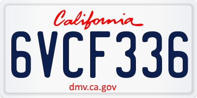CA license plate 6VCF336
