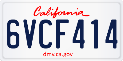 CA license plate 6VCF414
