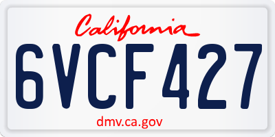 CA license plate 6VCF427