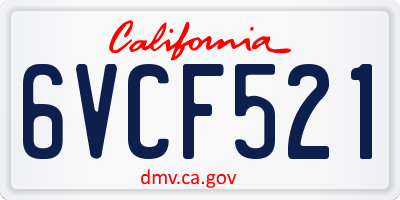 CA license plate 6VCF521