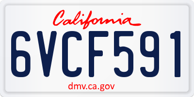 CA license plate 6VCF591