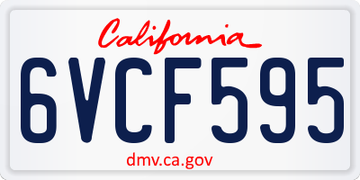 CA license plate 6VCF595