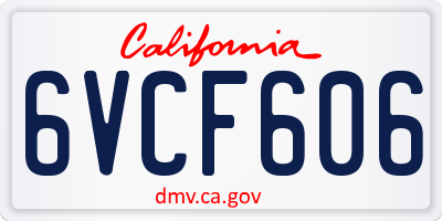 CA license plate 6VCF606