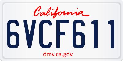 CA license plate 6VCF611