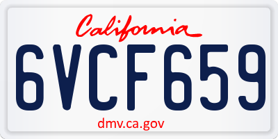 CA license plate 6VCF659