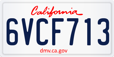 CA license plate 6VCF713
