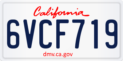 CA license plate 6VCF719