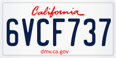 CA license plate 6VCF737