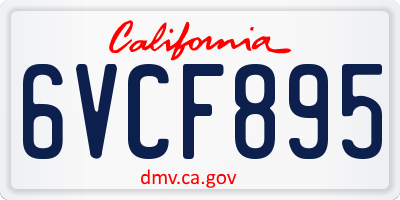 CA license plate 6VCF895