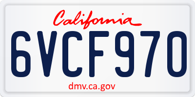 CA license plate 6VCF970