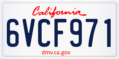 CA license plate 6VCF971
