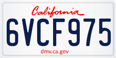 CA license plate 6VCF975