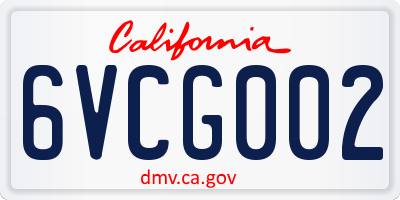 CA license plate 6VCG002