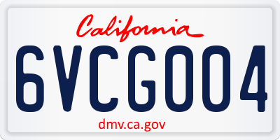 CA license plate 6VCG004
