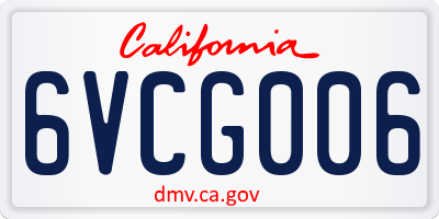 CA license plate 6VCG006