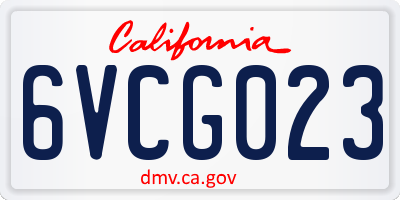 CA license plate 6VCG023