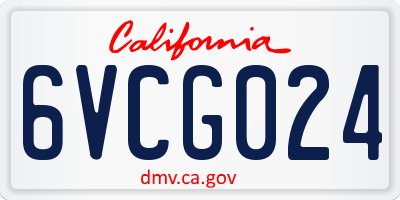 CA license plate 6VCG024
