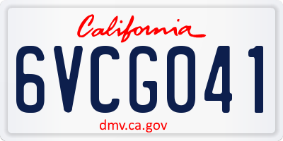 CA license plate 6VCG041