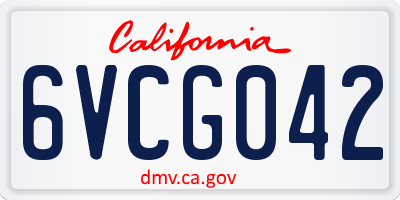 CA license plate 6VCG042