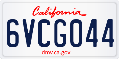 CA license plate 6VCG044