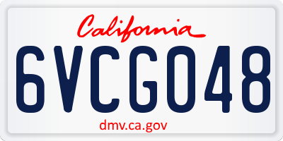 CA license plate 6VCG048