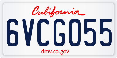 CA license plate 6VCG055