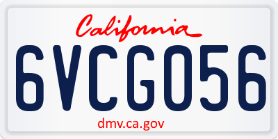 CA license plate 6VCG056