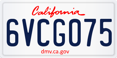 CA license plate 6VCG075